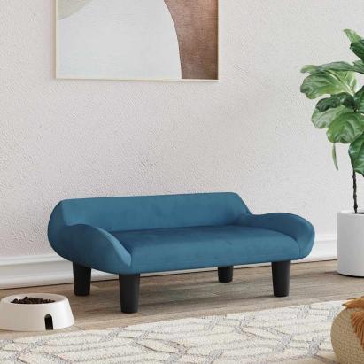 Pat de câini, albastru, 70x40x24 cm, catifea GartenMobel Dekor