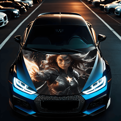 Folie Capota Auto "Hood Art" rezistenta la exterior, marime S (150 x 110cm) - Cod: AVX-CAPOTA-016S FAVLine Selection