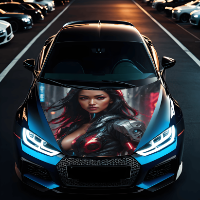 Folie Capota Auto "Hood Art" rezistenta la exterior, marime L (180 x 130cm) - Cod: AVX-CAPOTA-001L FAVLine Selection