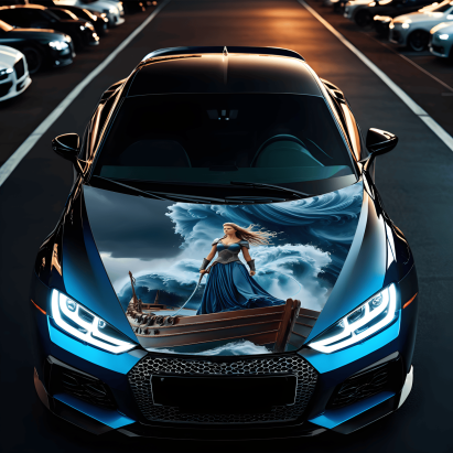 Folie Capota Auto "Hood Art" rezistenta la exterior, marime L (180 x 130cm) - Cod: AVX-CAPOTA-013L FAVLine Selection