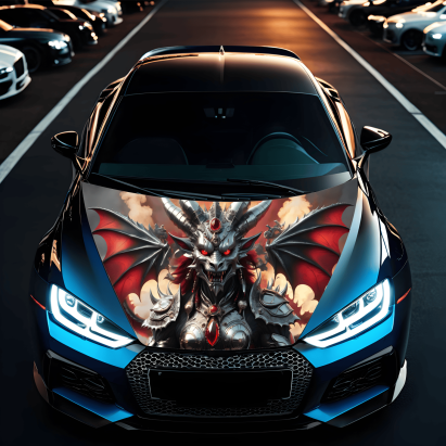 Folie Capota Auto "Hood Art" rezistenta la exterior, marime L (180 x 130cm) - Cod: AVX-CAPOTA-027L FAVLine Selection