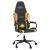 Scaun de gaming de masaj, negru și auriu, piele ecologică GartenMobel Dekor