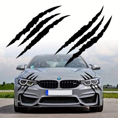 Set 2 stickere autoadezive Tuning, model "Monster Scratches", dimensiune 37 x 9 cm, culoare Negru FAVLine Selection