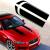 Set 2 stickere autoadezive Tuning, model "Hood Stripes V1", dimensiune 85 x 12 cm, culoare Neagra FAVLine Selection