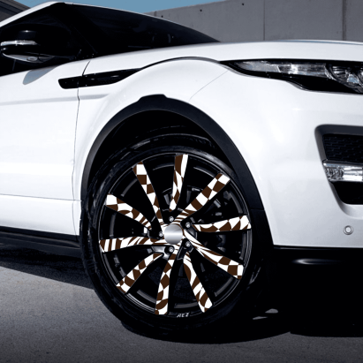 Set 4 Folii Imprimate Outdoor cu EcoSolvent, autoadezive, pentru decorarea jantelor auto, dimetru 60 cm, model FJT-04 FAVLine Selection