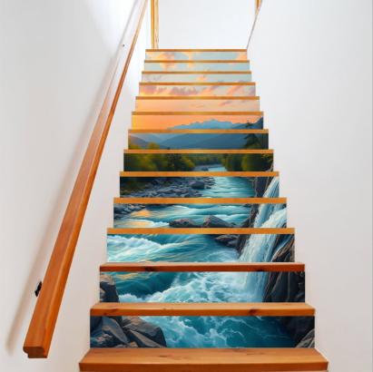 Sticker decorativ pentru scari interioare, print autoadeziv de inalta rezolutie, dimensine 200 x 124 cm, cod: AVX-STAIRS-06 FAVLine Selection