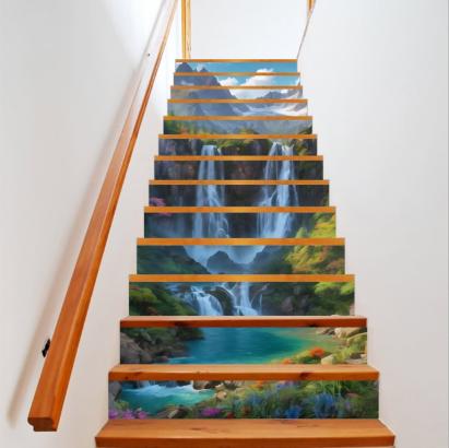 Sticker decorativ pentru scari interioare, print autoadeziv de inalta rezolutie, dimensine 200 x 124 cm, cod: AVX-STAIRS-13 FAVLine Selection