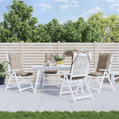 Perne scaun cu spătar înalt, 4 buc, gri taupe, țesătură Oxford GartenMobel Dekor