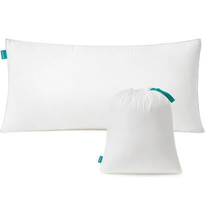 SONGMICS Perna cu suprafata textila moale, sac de depozitare, 40x80 cm, umplutura 800 g, alb Household NewTrend