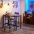 VASAGLE Set 2 scaune de bar, inalte cu spatar, cadru metalic, sezut MDF, industrial, 51x43x97cm, maro rustic si negru Household NewTrend