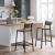 VASAGLE Set 2 scaune de bar, inalte cu spatar, cadru metalic, sezut MDF, industrial, 51x43x97cm, maro rustic si negru Household NewTrend