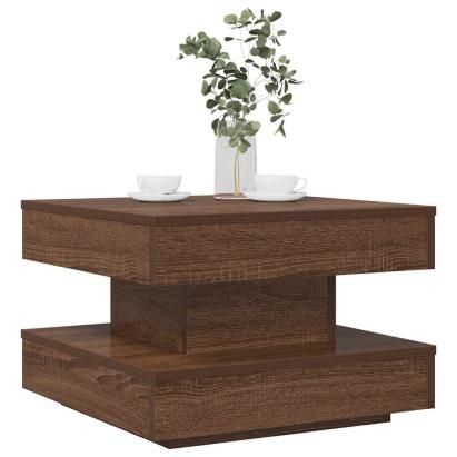 Măsuță cafea rotativă 360 grade, stejar maro 50x50x34,5 cm GartenMobel Dekor