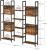 VASAGLE Biblioteca cu 14 rafturi din lemn, cadru metalic, 24x158x166cm, stil industrial, maro rustic si negru Household NewTrend