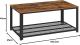 VASAGLE Masuta de cafea, cu cadru metalic, raft de depozitare, pentru living, 45x106x60cm, stil industrial, maro rustic Household NewTrend