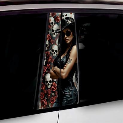 Set 2 stickere decorative pentru stalpii usilor, print autoadeziv de inalta rezolutie, dimensine 2 buc x 50 x 22 cm , cod: AVX-SSU-09 FAVLine Selection