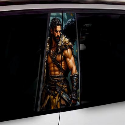 Set 2 stickere decorative pentru stalpii usilor, print autoadeziv de inalta rezolutie, dimensine 2 buc x 50 x 22 cm , cod: AVX-SSU-10 FAVLine Selection