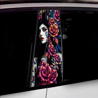 Set 2 stickere decorative pentru stalpii usilor, print autoadeziv de inalta rezolutie, dimensine 2 buc x 50 x 22 cm , cod: AVX-SSU-21 FAVLine Selection