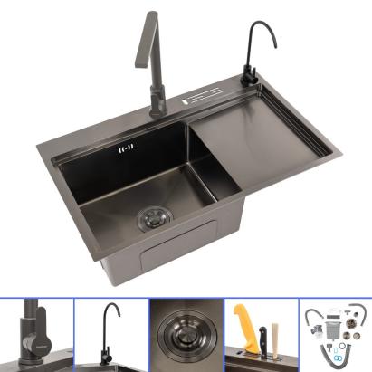 Leziter Chiuvetă din oțel inoxidabil Dahlia III Mobalis Homvera