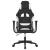 Scaun de gaming cu masaj, negru și alb, material textil GartenMobel Dekor