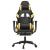 Scaun de gaming cu masaj/suport picioare negru/auriu piele eco GartenMobel Dekor