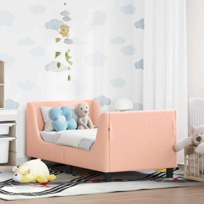 Cadru de pat pentru copii cu spătar Roz 70 x 140 cm GartenMobel Dekor