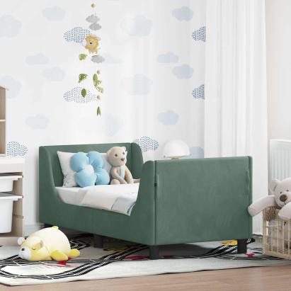 Cadru de pat pentru copii cu spătar Verde Mării 70 x 140 cm GartenMobel Dekor