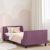 Cadru de pat pentru copii cu spătar Violet 90 x 190 cm Catifea GartenMobel Dekor