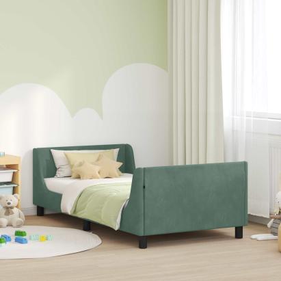 Cadru de pat pentru copii cu spătar Verde Mării 90 x 190 cm GartenMobel Dekor