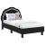 Cadru de pat pentru copii cu spătar Negru 70 x 140 cm Catifea GartenMobel Dekor