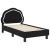 Cadru de pat pentru copii cu spătar Negru 70 x 140 cm Catifea GartenMobel Dekor
