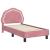Cadru de pat pentru copii cu spătar Roz 70 x 140 cm Catifea GartenMobel Dekor