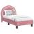 Cadru de pat pentru copii cu spătar Roz 70 x 140 cm Catifea GartenMobel Dekor