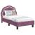 Cadru de pat pentru copii cu spătar Violet 70 x 140 cm Catifea GartenMobel Dekor