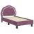 Cadru de pat pentru copii cu spătar Violet 70 x 140 cm Catifea GartenMobel Dekor