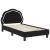 Cadru de pat pentru copii cu spătar Negru 80 x 160 cm Catifea GartenMobel Dekor