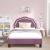 Cadru de pat pentru copii cu spătar Violet 80 x 200 cm Catifea GartenMobel Dekor