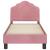 Cadru de pat pentru copii cu spătar Roz 70 x 140 cm Catifea GartenMobel Dekor