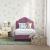 Cadru de pat pentru copii cu spătar Violet 70 x 140 cm Catifea GartenMobel Dekor