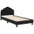 Cadru de pat pentru copii cu spătar Negru 90 x 190 cm Catifea GartenMobel Dekor