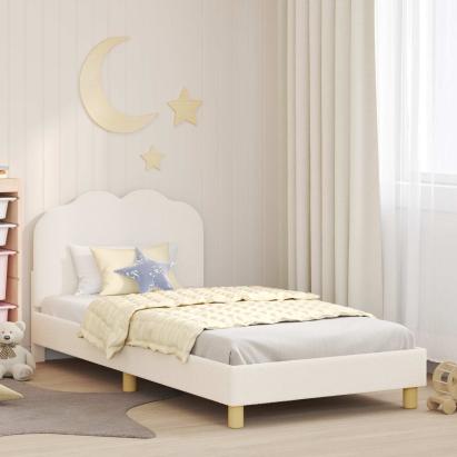 Cadru de pat pentru copii cu spătar Crem 80 x 200 cm GartenMobel Dekor