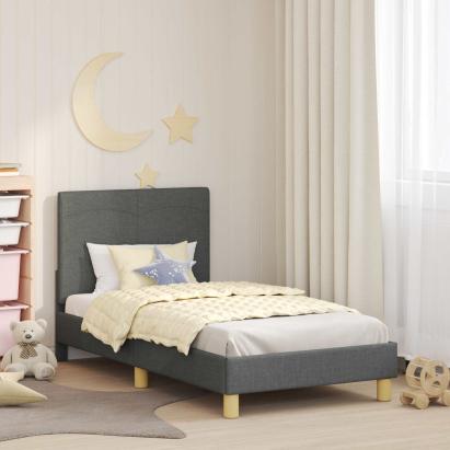 Cadru de pat pentru copii cu spătar Gri închis 80 x 160 cm GartenMobel Dekor