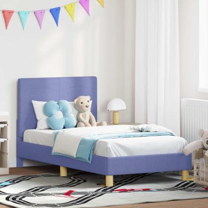 Cadru de pat pentru copii cu spătar Albastru Jeans 80 x 160 cm GartenMobel Dekor