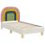 Cadru de pat pentru copii cu spătar Crem 70 x 140 cm Catifea GartenMobel Dekor