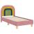 Cadru de pat pentru copii cu spătar Roz 70 x 140 cm Catifea GartenMobel Dekor