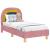 Cadru de pat pentru copii cu spătar Roz 70 x 140 cm Catifea GartenMobel Dekor