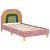 Cadru de pat pentru copii cu spătar Roz 80 x 160 cm Catifea GartenMobel Dekor