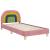 Cadru de pat pentru copii cu spătar Roz 90 x 190 cm Catifea GartenMobel Dekor