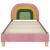 Cadru de pat pentru copii cu spătar Roz 90 x 190 cm Catifea GartenMobel Dekor