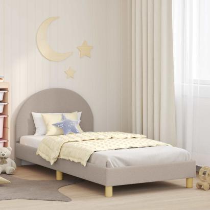 Cadru de pat pentru copii cu spătar Gri deschis 90 x 190 cm GartenMobel Dekor