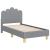 Cadru de pat pentru copii cu spătar Gri deschis 70 x 140 cm GartenMobel Dekor